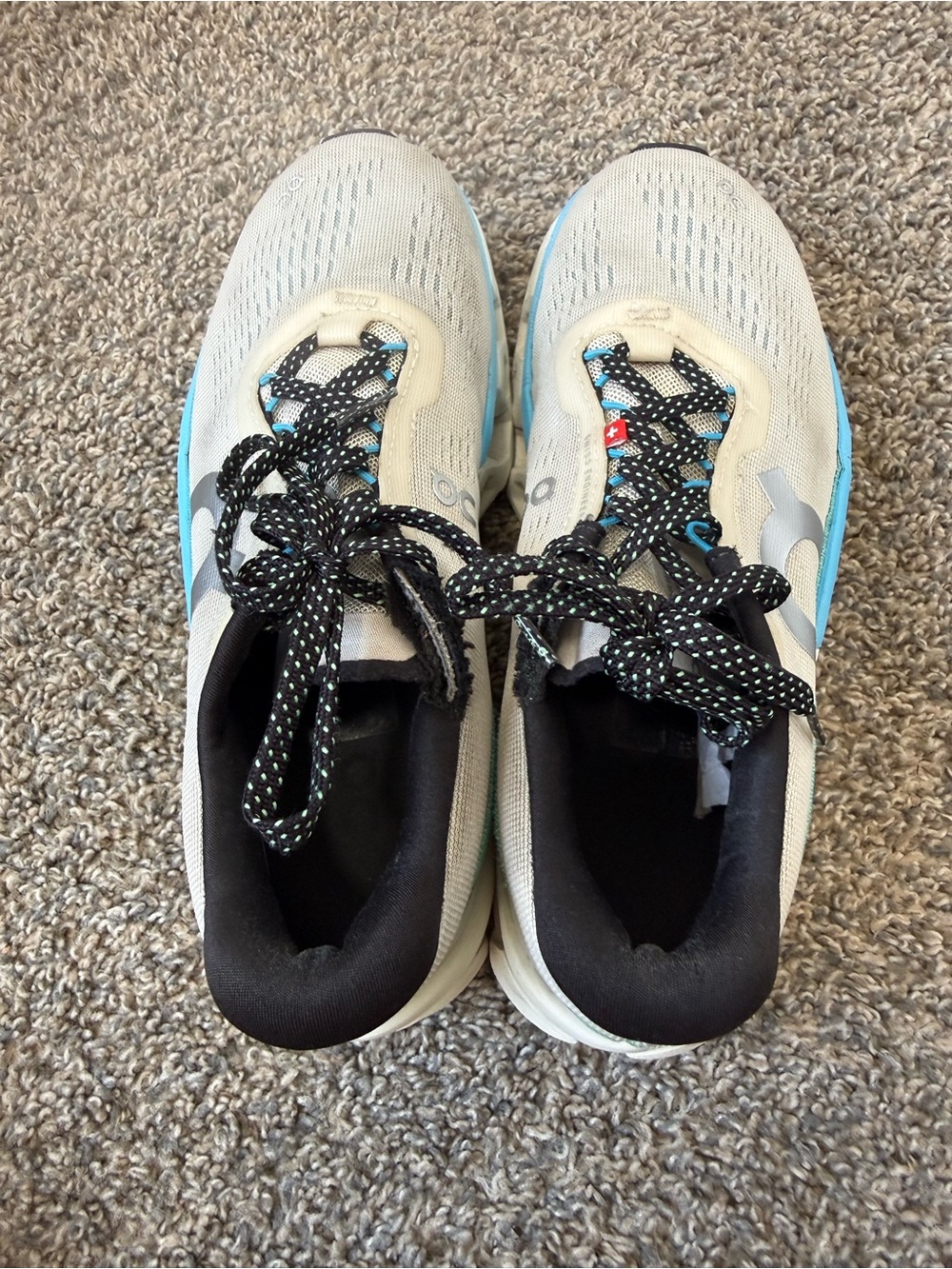 On Cloudrunning Women's Athletic Shoes in Light Gray and Blue - Picture 5 of 7